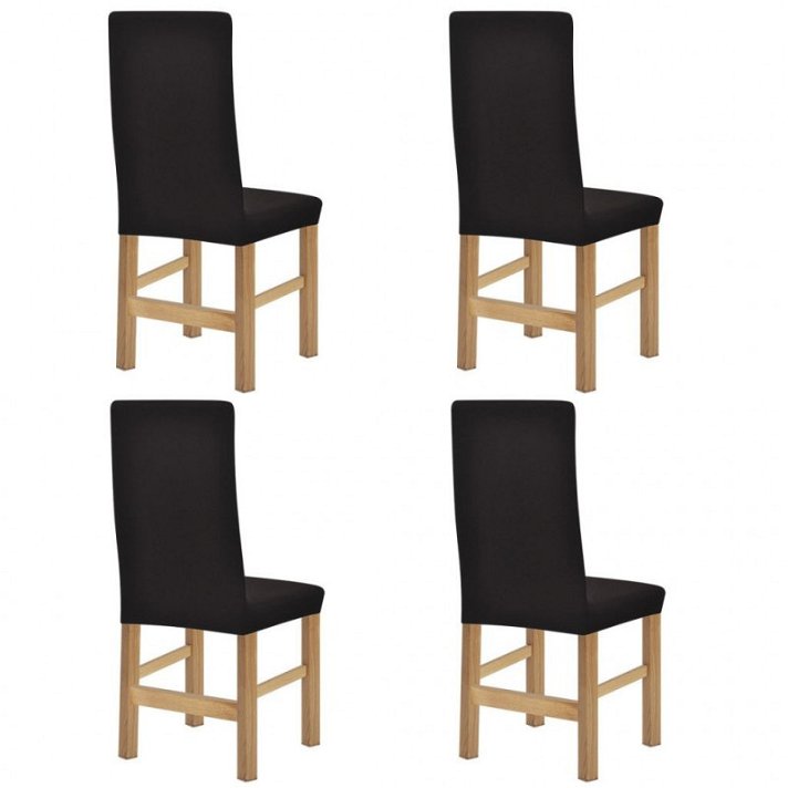 Pack de fundas ajustables para silla fabricadas en tela elástica de color marrón Vida XL