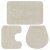 Conjunto de alfombrillas de baño de tela algodón con 3 piezas y de color blanco Vida XL