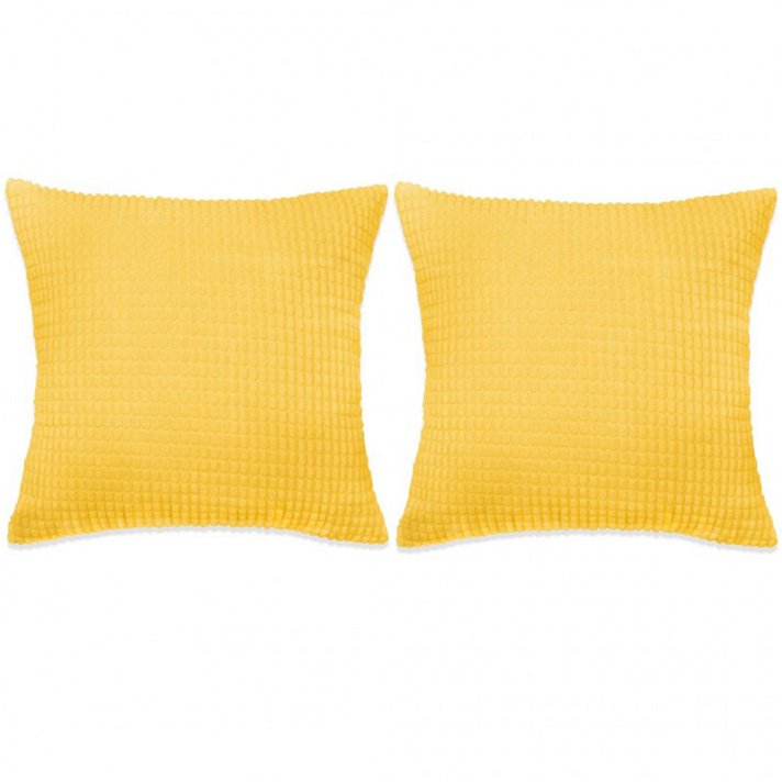 Pack de cojines de terciopelo amarillo Vida XL