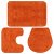 Set de tapis de bain en coton avec 3 pièces et couleur orange Vie XL
