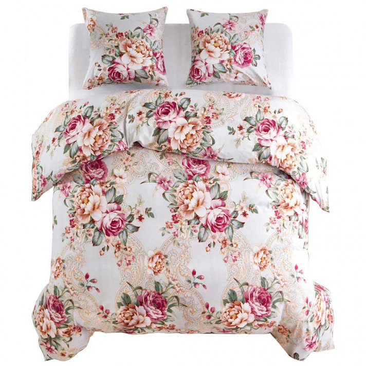 Juego de funda nórdica y fundas de almohada para cama Super King size de 220x240 cm con diseño floral Vida XL