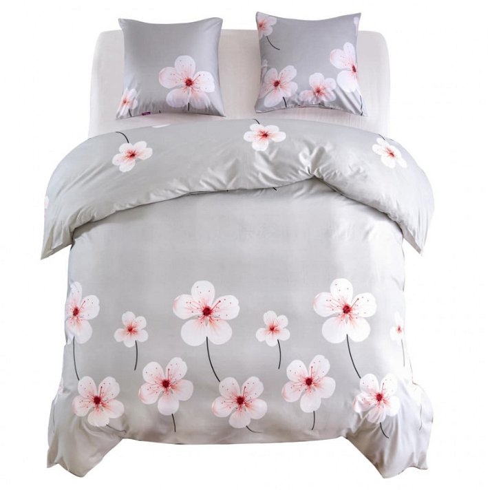 Juego de funda nórdica y fundas de almohada para cama Super King Size 220x240 cm beige y rosa Vida XL