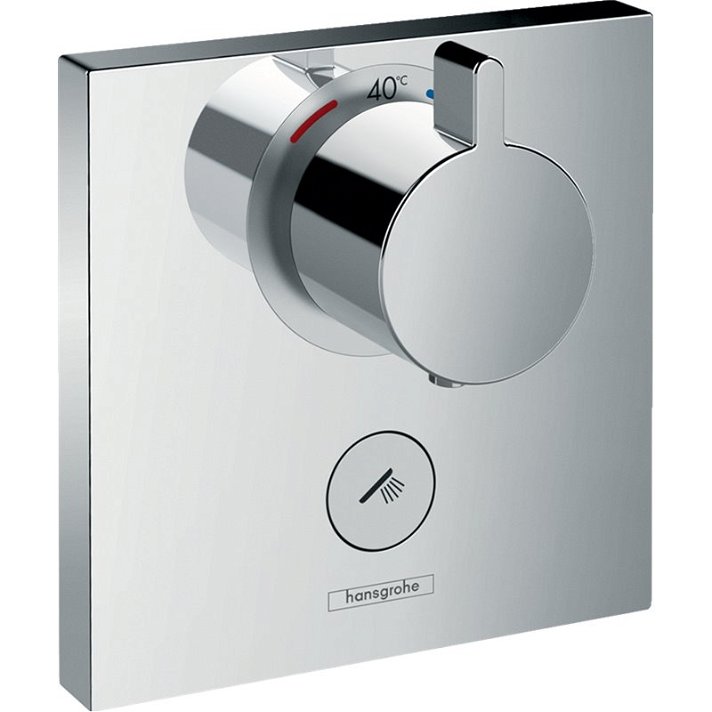 Grifo termostático con llave de paso de gran caudal cromo ShowerSelect Hansgrohe