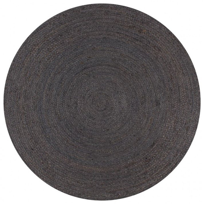 Alfombra de diseño circular fabricada a mano de 150 cm color gris oscuro Vida XL