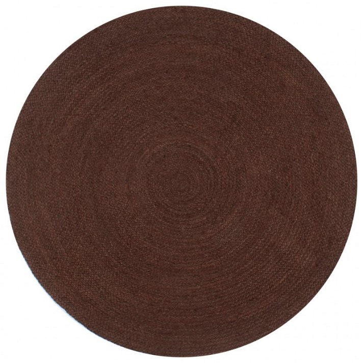 Alfombra con diseño circular fabricada a mano de 120 cm en color marrón Vida XL