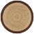 Alfombra de diseño circular fabricada a mano 120 cm en color natural con borde marrón Vida XL