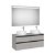 Meuble de salle de bains de 120 cm pour deux vasques avec 4 tiroirs et un miroir LED couleur gris mat Pack The Gap Roca