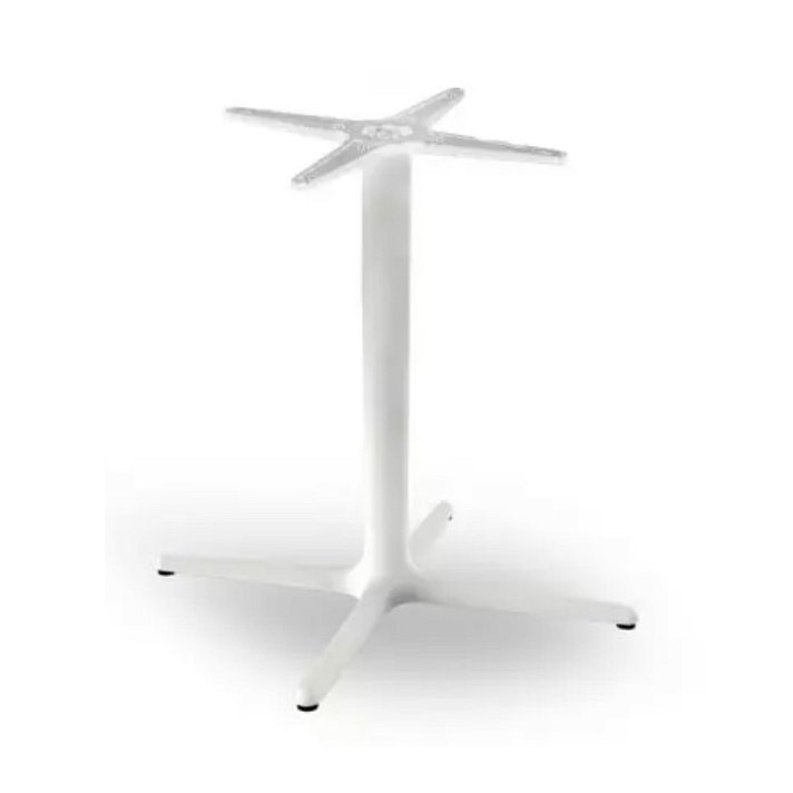 Pie central para mesa fabricado con aluminio pintado de color blanco Toledo Aire Resol