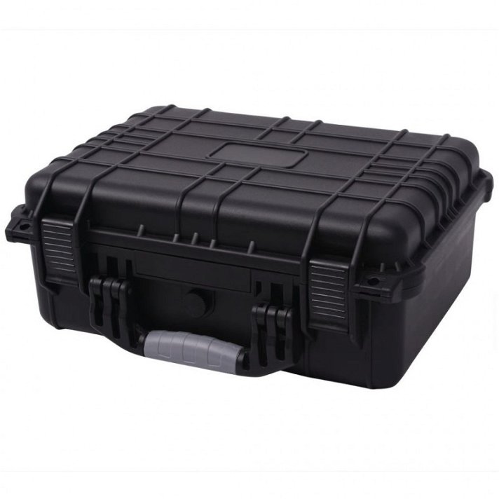 Caja de herramientas tipo maletín con espuma protectora 40,6x33x14,7 cm de plástico ABS negro Vida XL