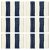 Set di 6 tovagliette chindi a strisce realizzate in cotone colore blu e bianco 30x45 cm Vida XL