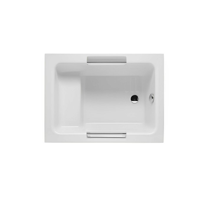 Bañera simple rectangular fabricada en acrílico con un acabado blanco Shortline Unisan