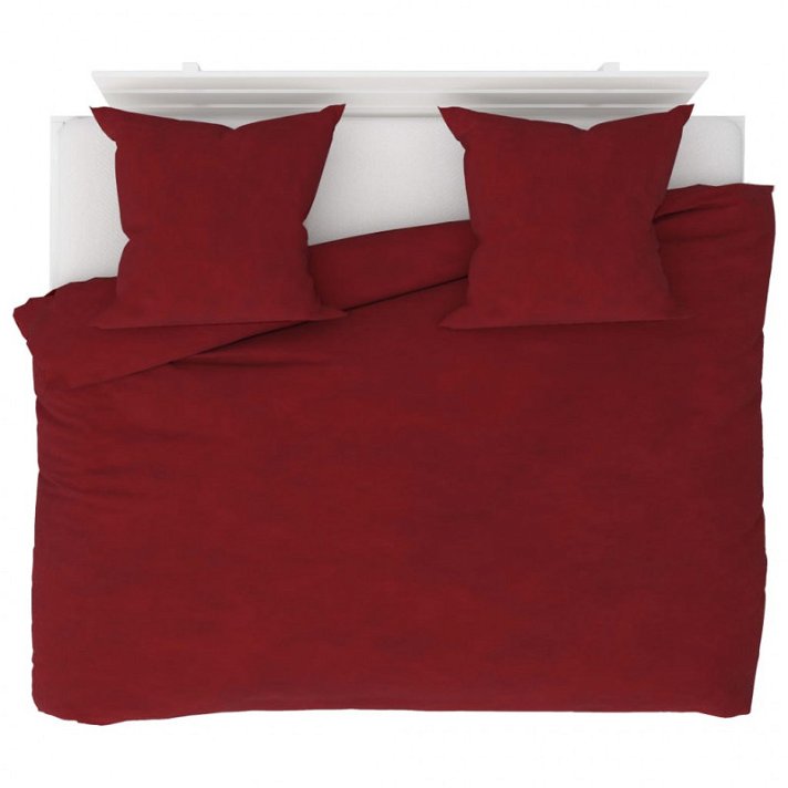 Juego de funda nórdica polar y fundas de almohada para cama Super King Size 220x240 cm color vino tinto Vida XL