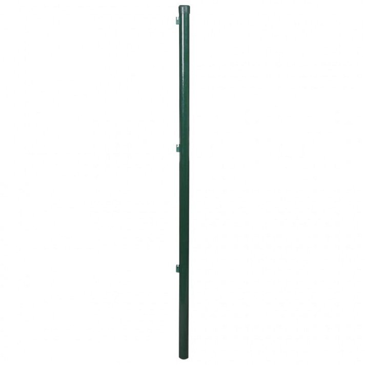 Pack de 2 unidades de poste de hierro para valla de 200 cm de alto 34 mm de diámetro verde oscuro Vida XL