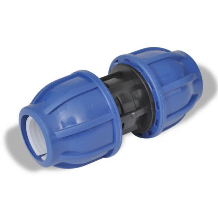Conector de tubería de agua de acoplador recto de dos piezas para manguera 25 mm Vida XL