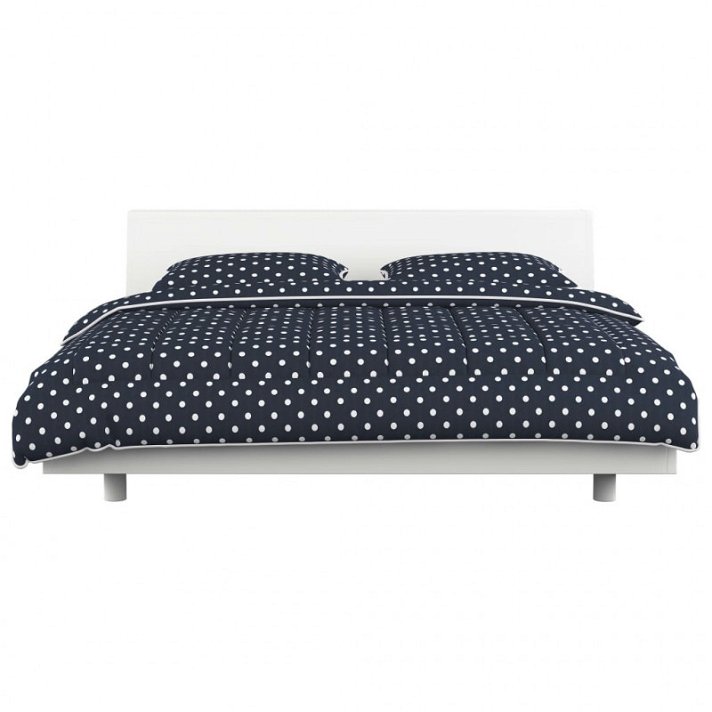 Juego de edredón y almohadas para cama King Size de 200x200 cm azul y blanco Vida XL