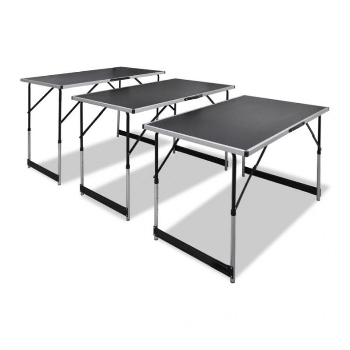 Set di tavoli da tappezzeria pieghevoli nero Vida XL
