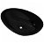 Lavabo de sobre encimera ovalado negro 40x33x13 cm VidaXL