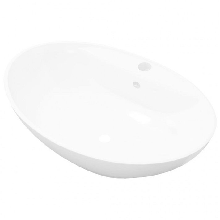 Vasque sur plan ovale blanche 58 x 39 x 21 cm Vida XL