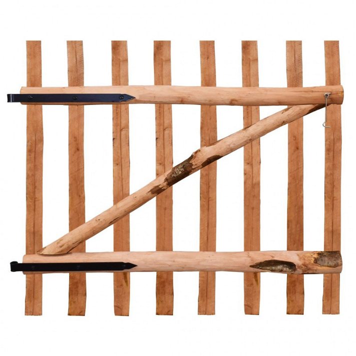 Portail de jardin fabriqué en bois de noisetier marron imprégné résistant de 100x90 cm VidaXL