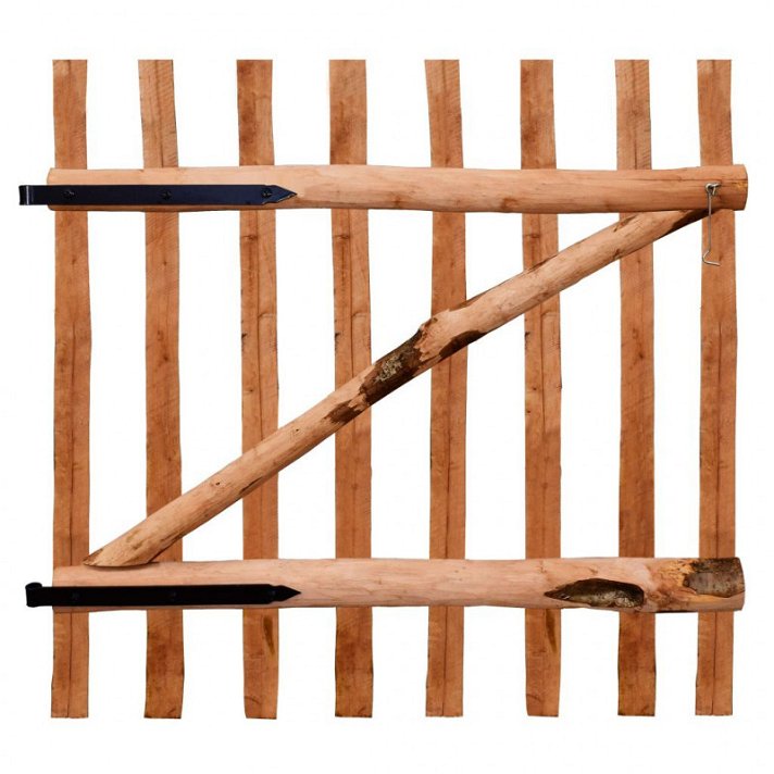 Portail de clôture 100x100 cm en noisetier imprégné brun Vida XL