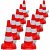 Lot de 10 cônes de signalisation réfléchissants en PE de couleur rouge et blanc brillant VidaXL