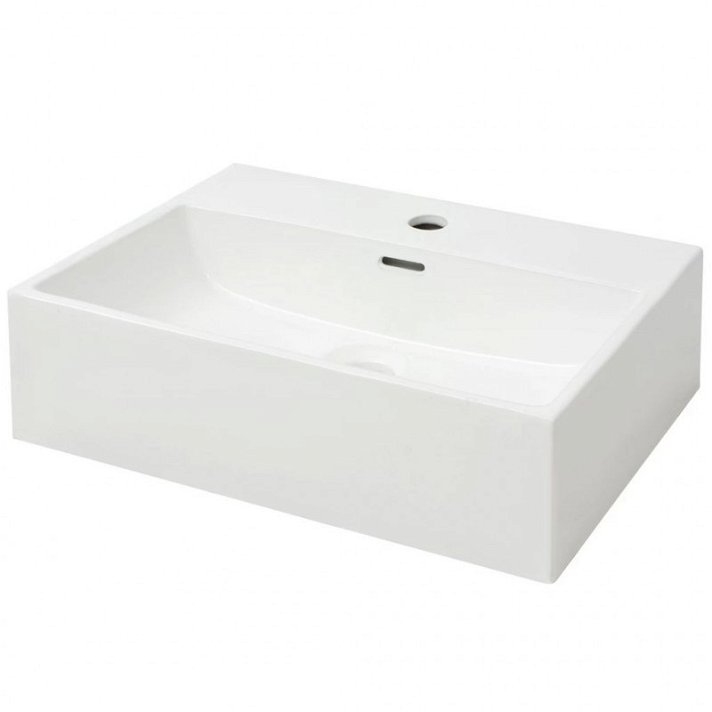 Lavabo de salle de bains rectangulaire et blanc 51 x 38 x 15 cm Vida XL