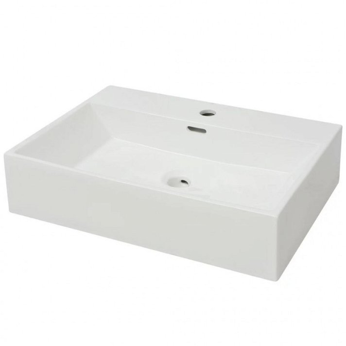 Vasque de salle de bains rectangulaire et blanche 60 x 42 x 14 cm Vida XL