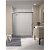 Cabine de douche frontale avec 1 panneau fixe et 2 panneaux coulissants d'une largeur au choix Delhi Doccia