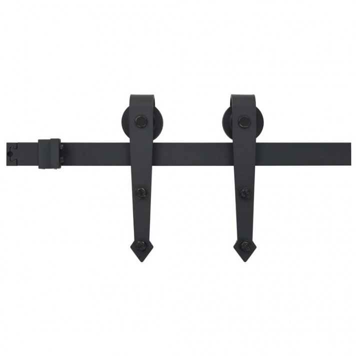 Kit d'accessoires pour porte coulissante en acier de couleur noire de 183 cm VidaXL