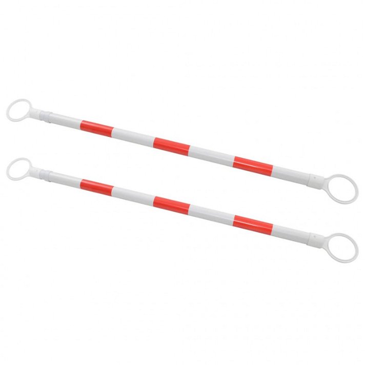 Lot de barres extensibles pour cônes de signalisation 130-215 cm en plastique blanc et rouge VidaXL