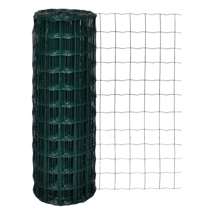 Euro Fence 10x1.7m mesh 63x67mm en fil d'acier vert enduit de PVC Vida XL