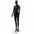 Mannequin femme complet avec base en verre et de couleur noir brillant de 175 cm VidaXL