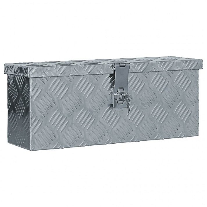 Caja de aluminio multiusos plateada VidaXL