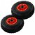 Confezione di ruote di ricambio per carriola in gomma nera con bordo in plastica rossa Ø 26x8,3 cm Vida XL