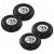 Pack de ruedas para carretillas de repuesto de goma con llanta de metal negra Vida XL