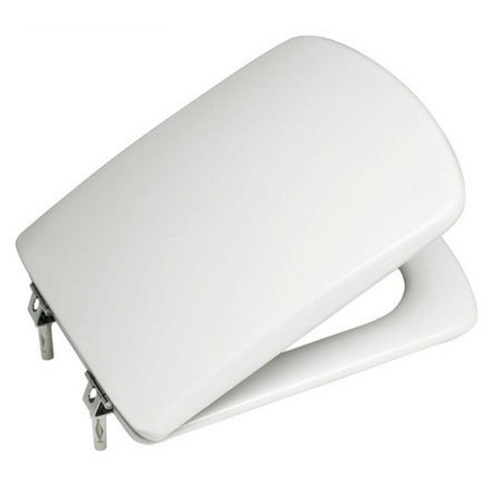 Tapa y aro sin caída amortiguada con un diseño rectangular en acabado color blanco Sidney Roca