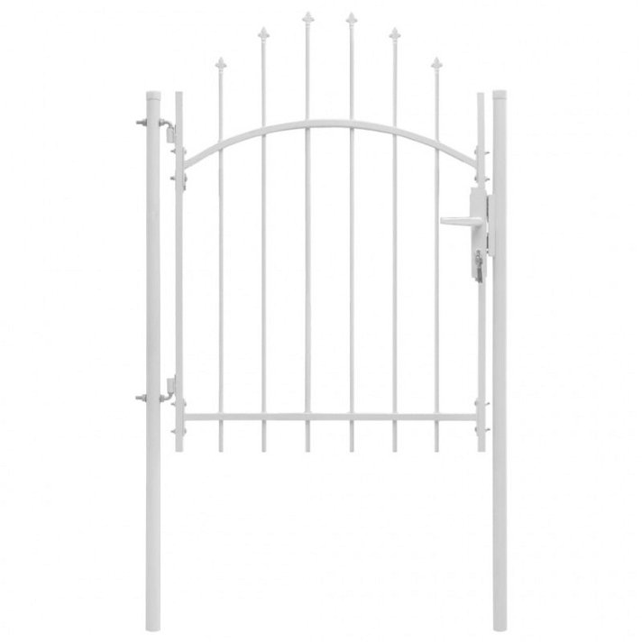 Puerta para jardín fabricada en acero con revestimiento en polvo color blanco de 1x2 m Vida XL