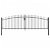 Double portail pour clôture avec pointes de lance en acier noir 400x150cm VidaXL