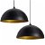 Pack de lámparas colgantes de techo semicircular de metal negro y dorado Vida XL