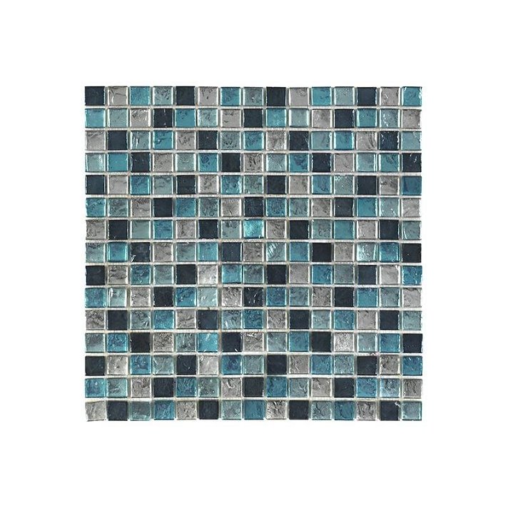Mosaico de vidro azul e cinzento Lyra Dekostock
