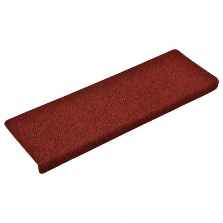 Pacote de tapetes de escadas com pontos autocolantes 65x25 cm de cor vermelha Vida XL