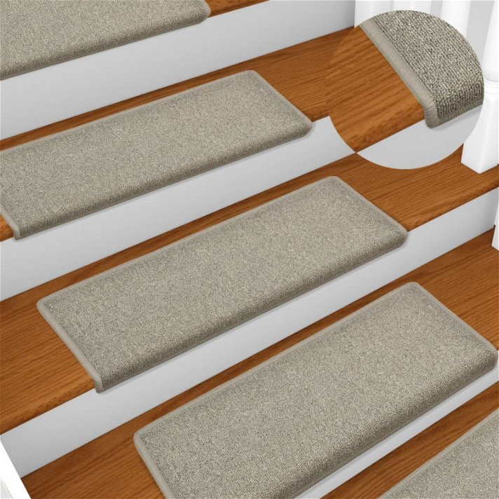 Tapetes de escada rectangulares antiderrapantes por 15 unidades de 65 x 25 cm de cor cinza claro Vida XL
