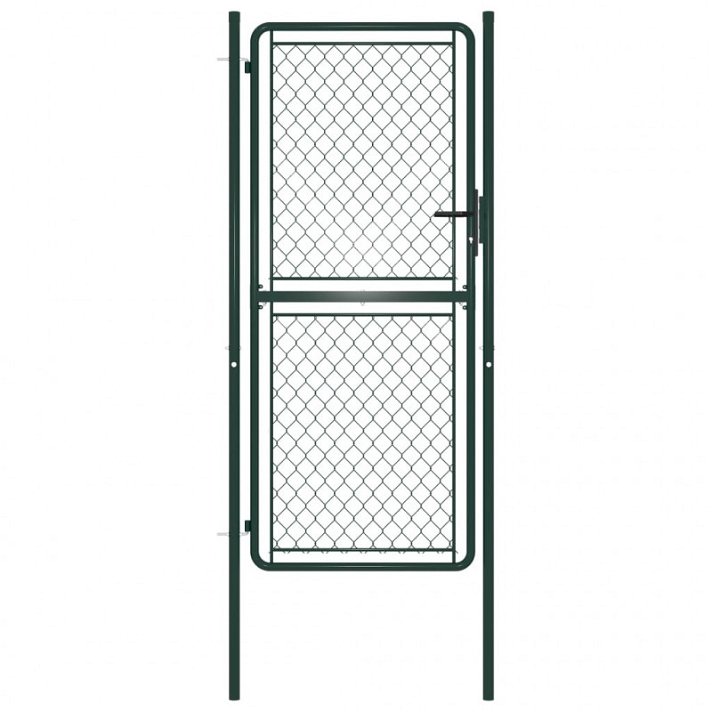 Puerta de valla para jardín fabricada en acero de color verde de 100x175 cm Vida XL