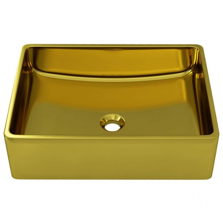 Lavabo rectangular 41 cm dorado Vida XL