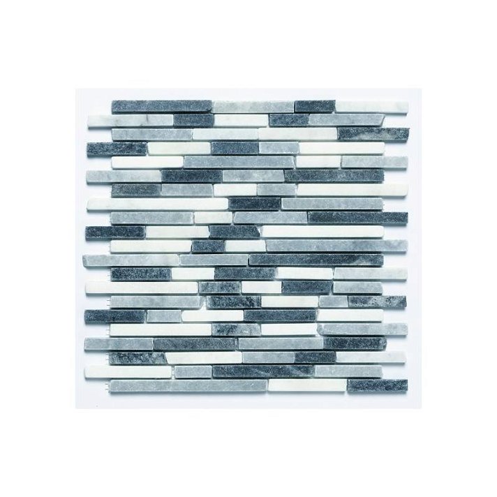 Mosaico fabricado en piedra para exterior e interior y de acabado mate en tonos grises Afyon Dekostock