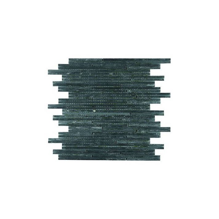 Mosaico fabricado en piedra para exterior e interior y de acabado mate en tonos negros Recife Dekostock