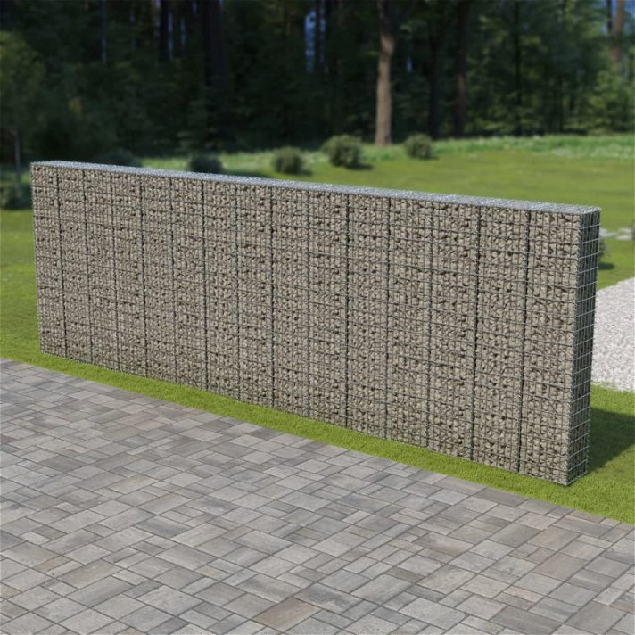 Mur de gabions avec platelage en acier galvanisé 600x30x200cm VidaXL