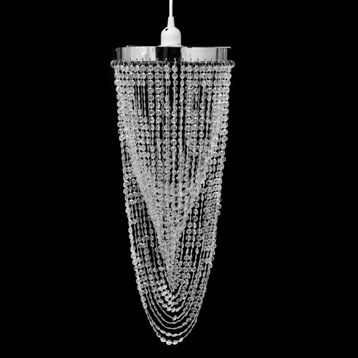 Lampe suspendue de 58 cm de long avec cristaux en plastique et base en acier Vida XL