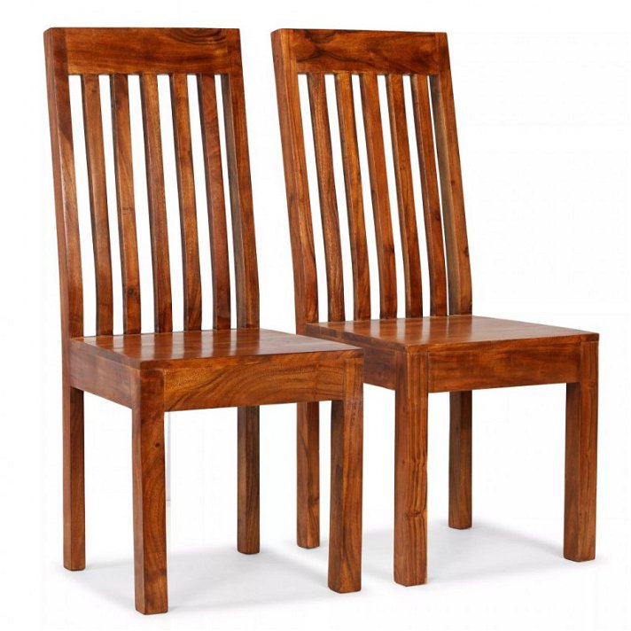 Conjunto de cadeiras de madeira de acácia castanho Vida XL