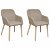 Conjunto de cadeiras de sala de jantar de tecido bege e madeira Vida XL